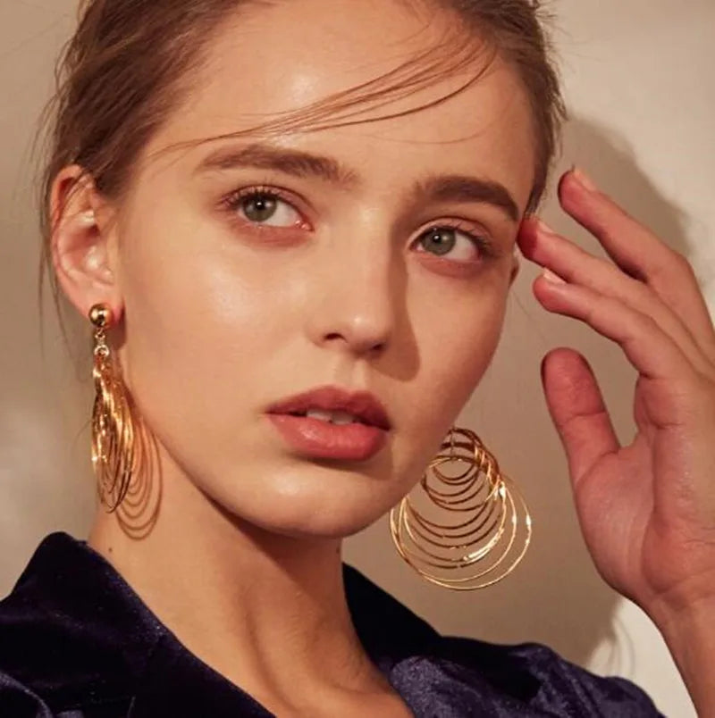 Layered Hoop Statement Earrings