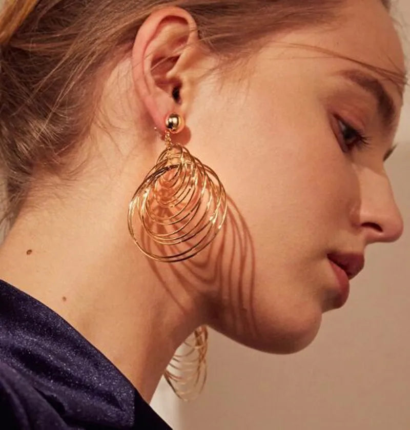 Layered Hoop Statement Earrings