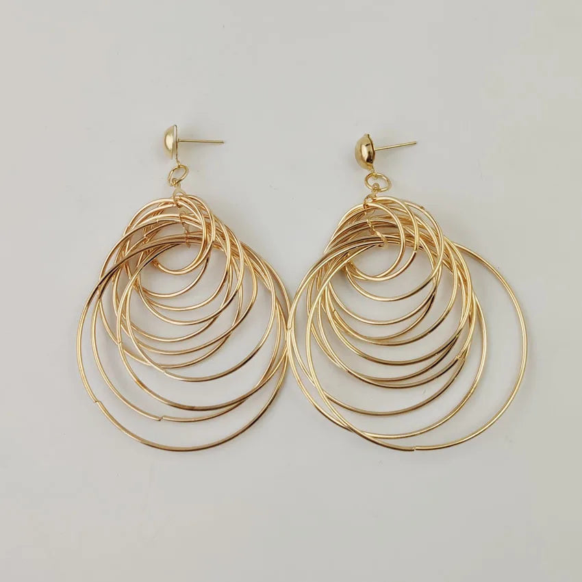 Layered Hoop Statement Earrings
