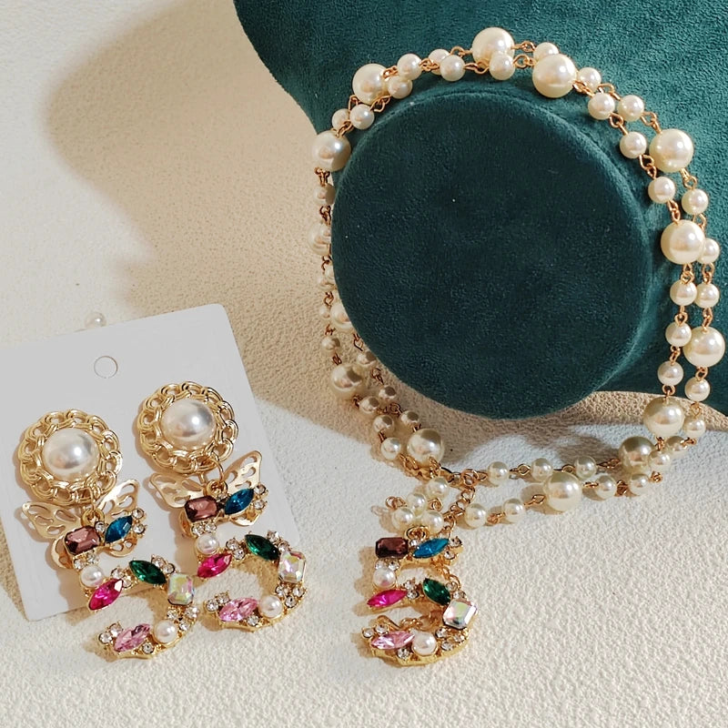 No.5 Statement Earring & Necklace Set