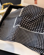 Women's Silk Scarfs Polka Dot Print Versatile Fashionable Trendy Harajuku Elegant Sun Girls Protection Small Square Scarfs Cute