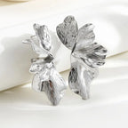 Gold Sculptural Leaf Statement Earrings