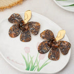 Tortoiseshell Floral Statement Earrings
