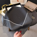 Women's Silk Scarfs Polka Dot Print Versatile Fashionable Trendy Harajuku Elegant Sun Girls Protection Small Square Scarfs Cute