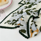 Silk Scarf Women Luxury Ladies Small Head Scarf Wholesale Scarves Headwraps Pleated Chiffon Hijabs Satin Hijabe Femme Bandanas