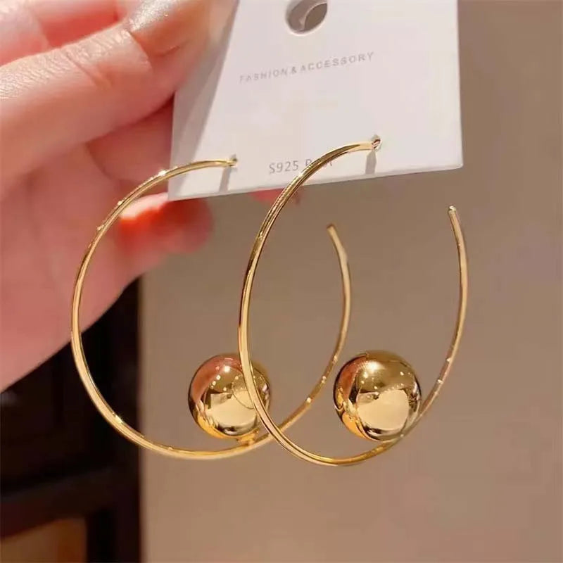 Orb Hoop Statement Earrings