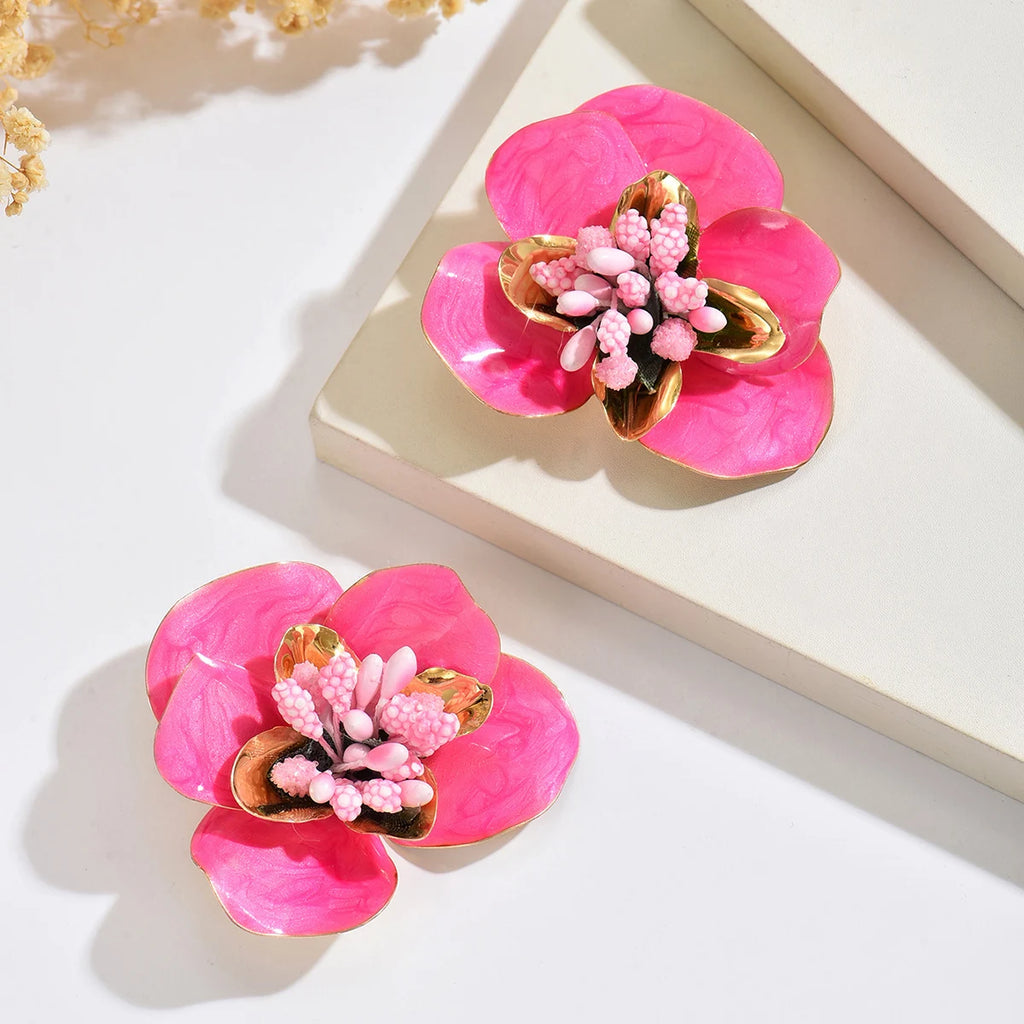 Bold Floral Statement Earrings