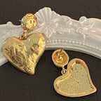 Sculpted Heart Statement Earrings
