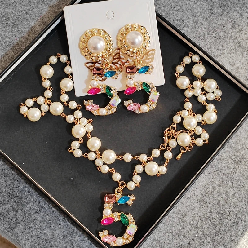 No.5 Statement Earring & Necklace Set