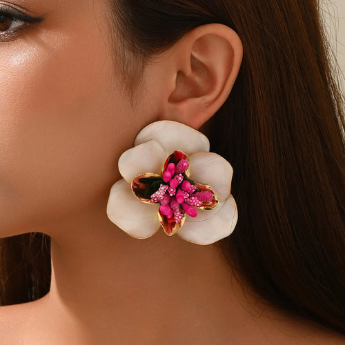 Bold Floral Statement Earrings