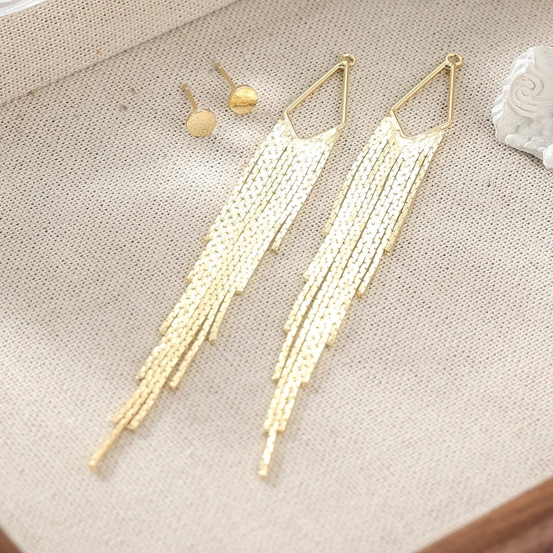 Gold Tassel Drop Earrings
