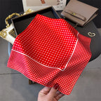 Women's Silk Scarfs Polka Dot Print Versatile Fashionable Trendy Harajuku Elegant Sun Girls Protection Small Square Scarfs Cute