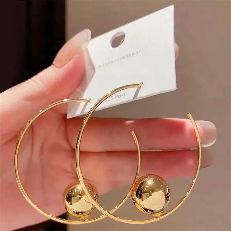Orb Hoop Statement Earrings