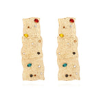 Geometric Textured Gold Statement Earrings