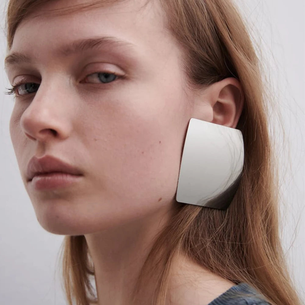 Sculptural Metal Statement Earrings