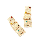 Geometric Textured Gold Statement Earrings
