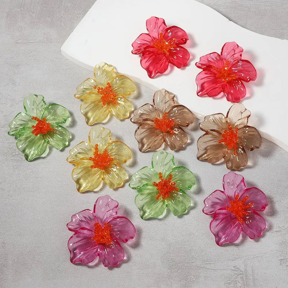 Colourful Floral Statement Earrings