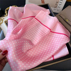 Women's Silk Scarfs Polka Dot Print Versatile Fashionable Trendy Harajuku Elegant Sun Girls Protection Small Square Scarfs Cute