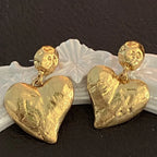 Sculpted Heart Statement Earrings