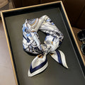 100% Silk Scarf Women elegant Headband Spring Square Fashion Print Hair Foulard Female Lady Shawl Wraps Hijab Bandana Scarves