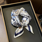 100% Silk Scarf Women elegant Headband Spring Square Fashion Print Hair Foulard Female Lady Shawl Wraps Hijab Bandana Scarves
