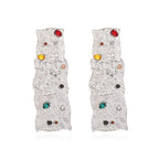 Geometric Textured Gold Statement Earrings
