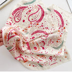 Silk Square Scarf Women Luxury Floral Print Soft Satin Kerchief Hairband Neckerchief Head Hijab Lady Headband Foulard Bag Ribbon