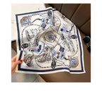 100% Silk Scarf Women elegant Headband Spring Square Fashion Print Hair Foulard Female Lady Shawl Wraps Hijab Bandana Scarves