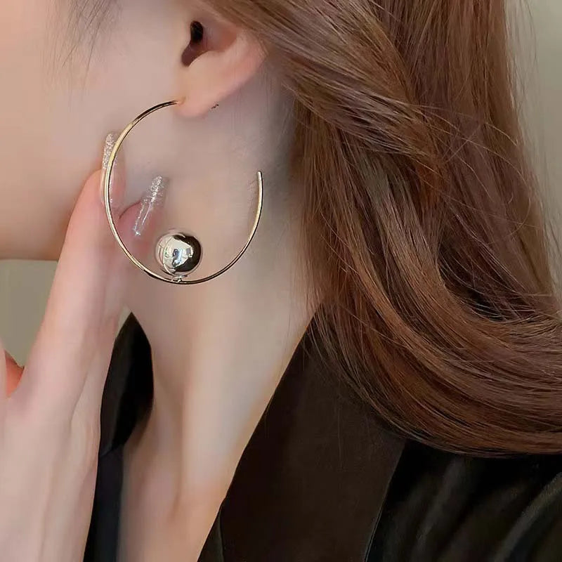 Orb Hoop Statement Earrings
