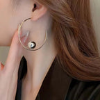 Orb Hoop Statement Earrings