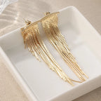 Gold Tassel Drop Earrings