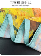Silk (mulberry silk) scarf, landscape oil painting style, thin, for women, fashionable, versatile, professional neckerchief