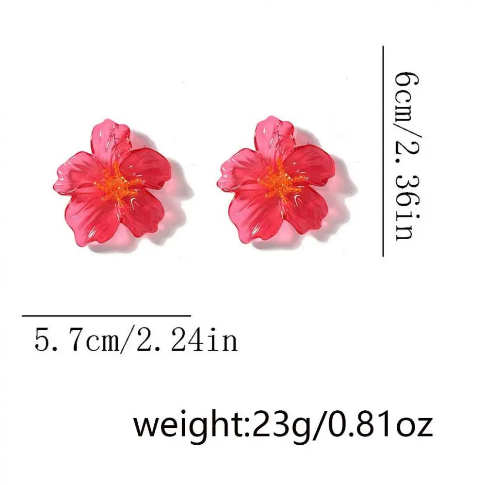 Colourful Floral Statement Earrings