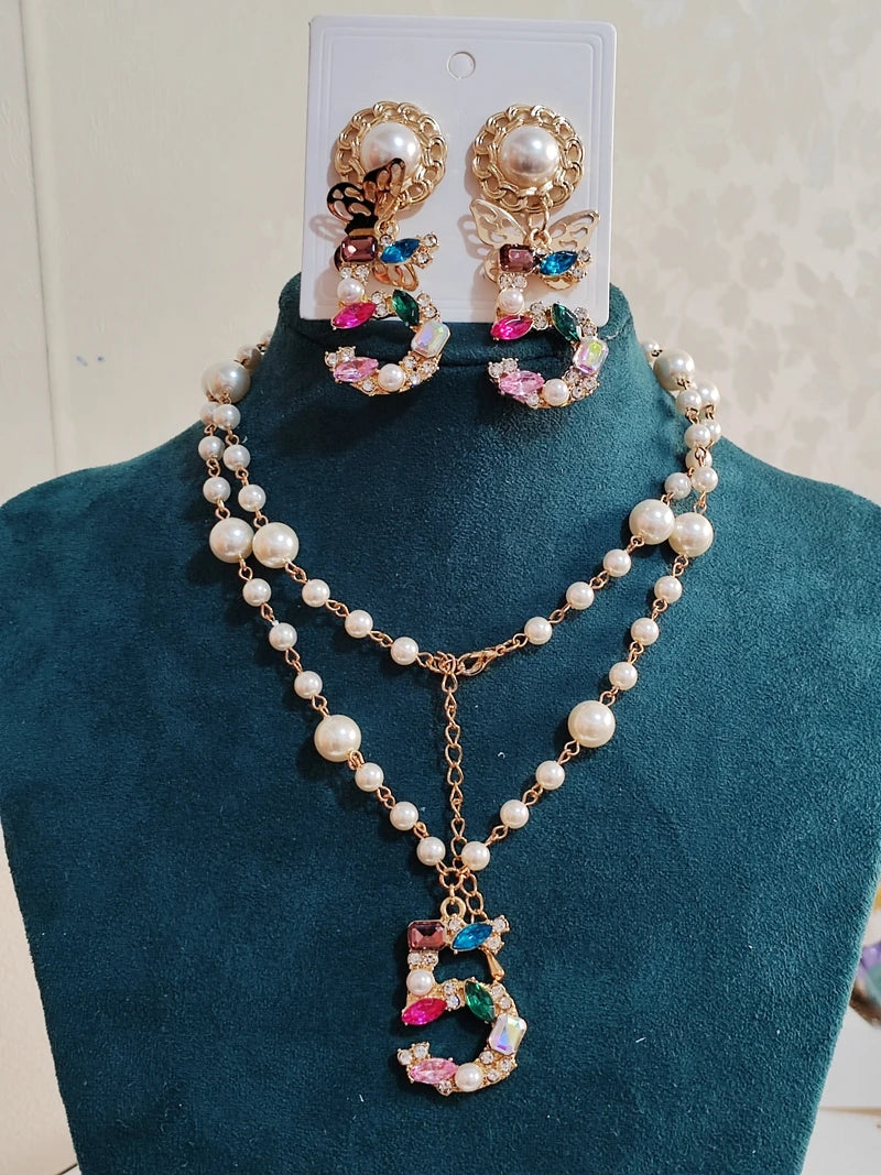 No.5 Statement Earring & Necklace Set