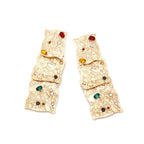 Geometric Textured Gold Statement Earrings