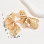 Gold Sculptural Leaf Statement Earrings