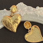 Sculpted Heart Statement Earrings