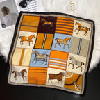 Square Scarf Spring and Summer Versatile Small Silk Scarf Imitation Silk Mother Scarf