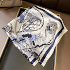 100% Silk Scarf Women elegant Headband Spring Square Fashion Print Hair Foulard Female Lady Shawl Wraps Hijab Bandana Scarves