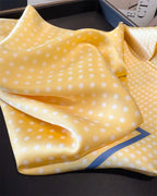 Women's Silk Scarfs Polka Dot Print Versatile Fashionable Trendy Harajuku Elegant Sun Girls Protection Small Square Scarfs Cute