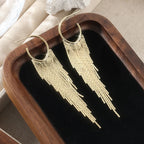 Gold Tassel Drop Earrings