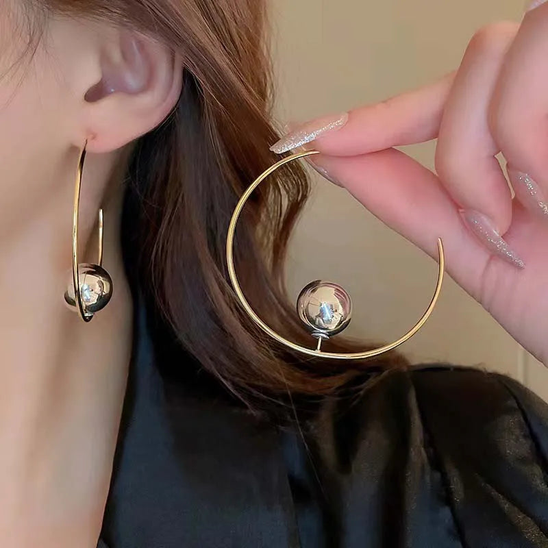 Orb Hoop Statement Earrings