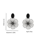 Black Flower Statement Earrings