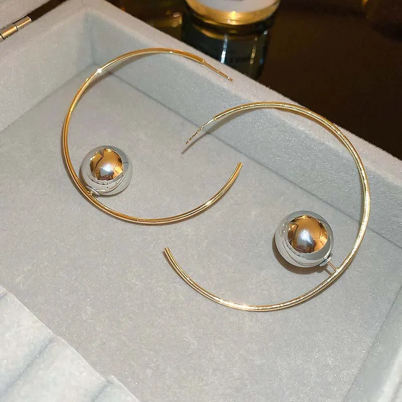 Orb Hoop Statement Earrings