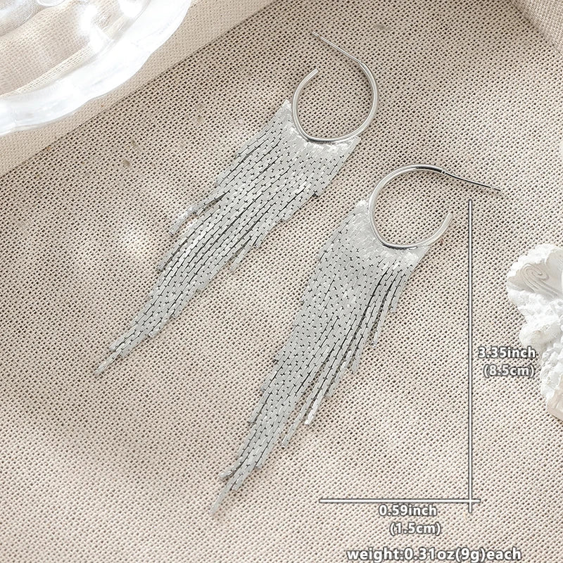 Gold Tassel Drop Earrings