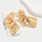 Gold Sculptural Leaf Statement Earrings