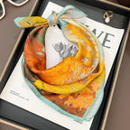 Silk (mulberry silk) scarf, landscape oil painting style, thin, for women, fashionable, versatile, professional neckerchief
