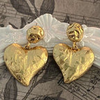 Sculpted Heart Statement Earrings