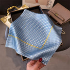 Women's Silk Scarfs Polka Dot Print Versatile Fashionable Trendy Harajuku Elegant Sun Girls Protection Small Square Scarfs Cute