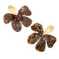 Tortoiseshell Floral Statement Earrings